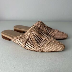 Kaanas Rose Gold Madeira Mules Size 8